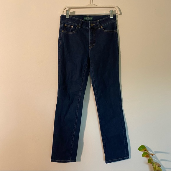 Lauren Ralph Lauren Denim - Lauren Ralph Lauren women’s dark wash stretch straight leg jeans size 4 petite